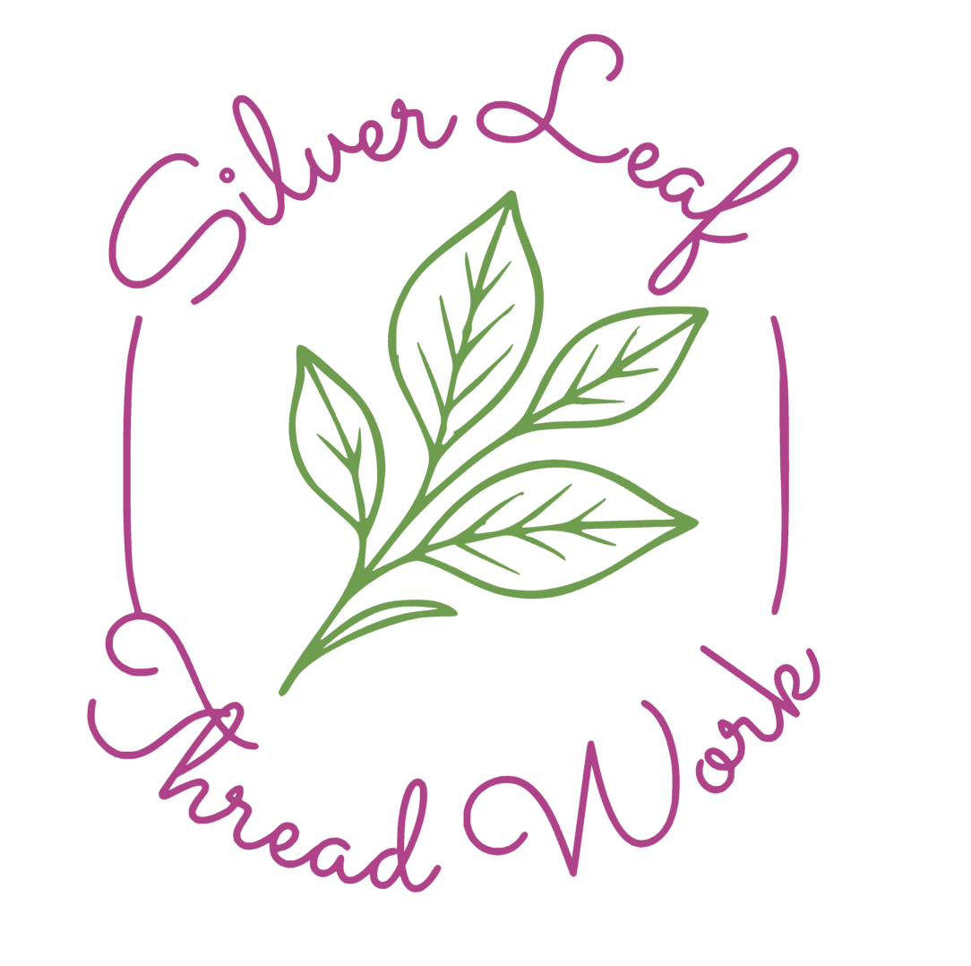 Silver Leaf Thread Work